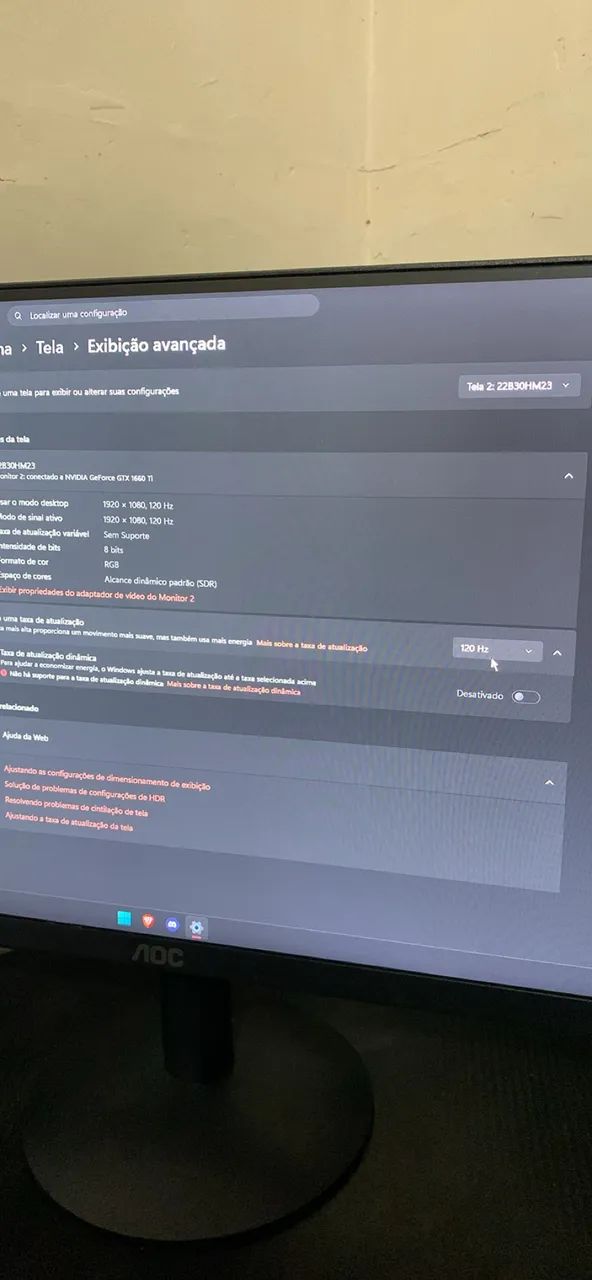 Monitor AOC 120hz