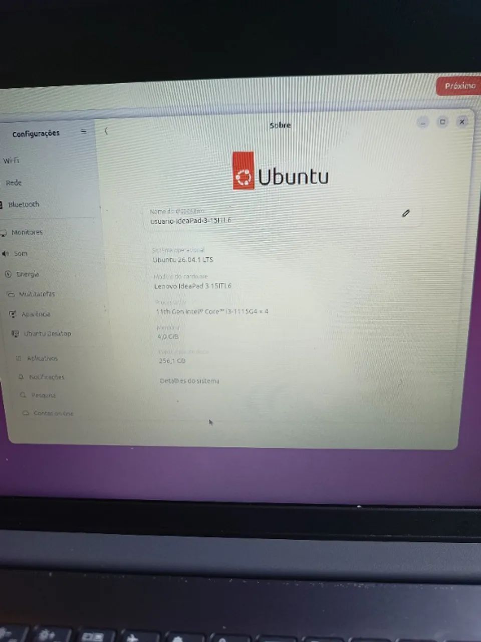 Notebook Lenovo Ideapad i3 4gb ram 256gb ssd - Foto 4