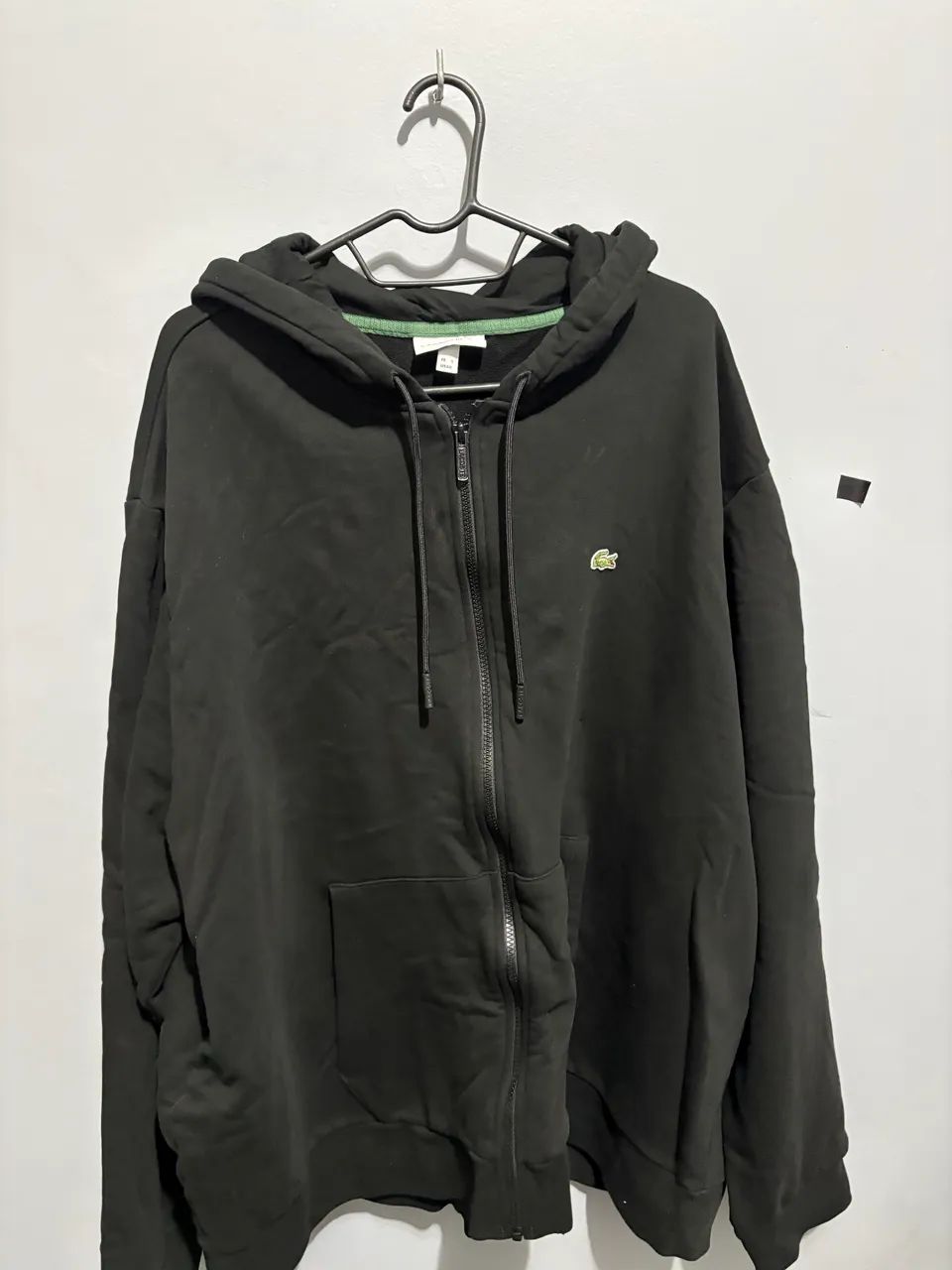 Moletom Lacoste Classic Fit Original 4XL Preto Com Capuz - Foto 2