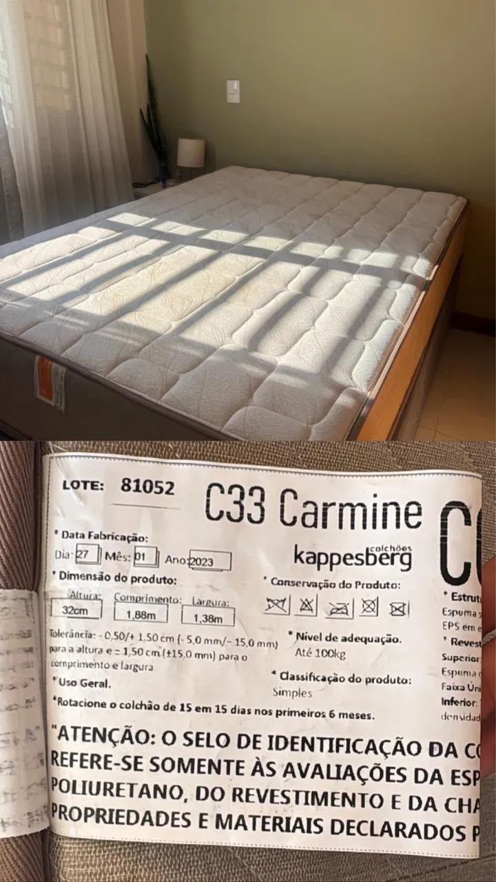 VENDO COLCHÃO DE CASAL SUPER CONSERVADO  - Foto 2