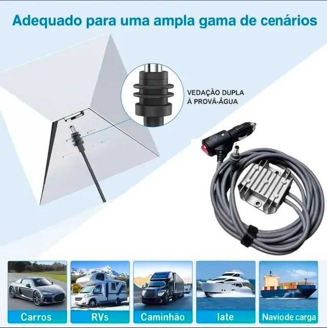 Cabo Com retificador estabilizador para Starlink Mini 2 Metros Prova D Agua 12 ou 24v  - Foto 2