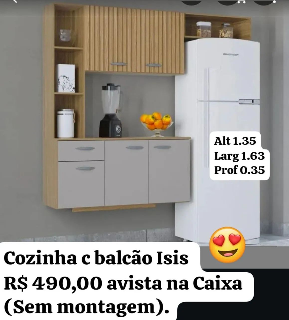 Cozinha c balcão Isis novo na caixa 