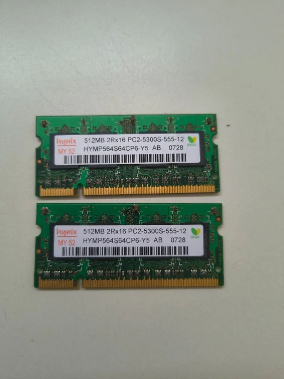 Memória RAM Notebook DDR2 512MB 667MHz Hynix PC2-5300S (2 unidades