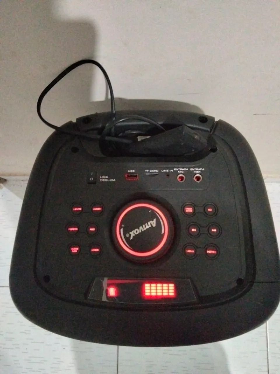 Caixa de som amvox party box prime 2000rms 