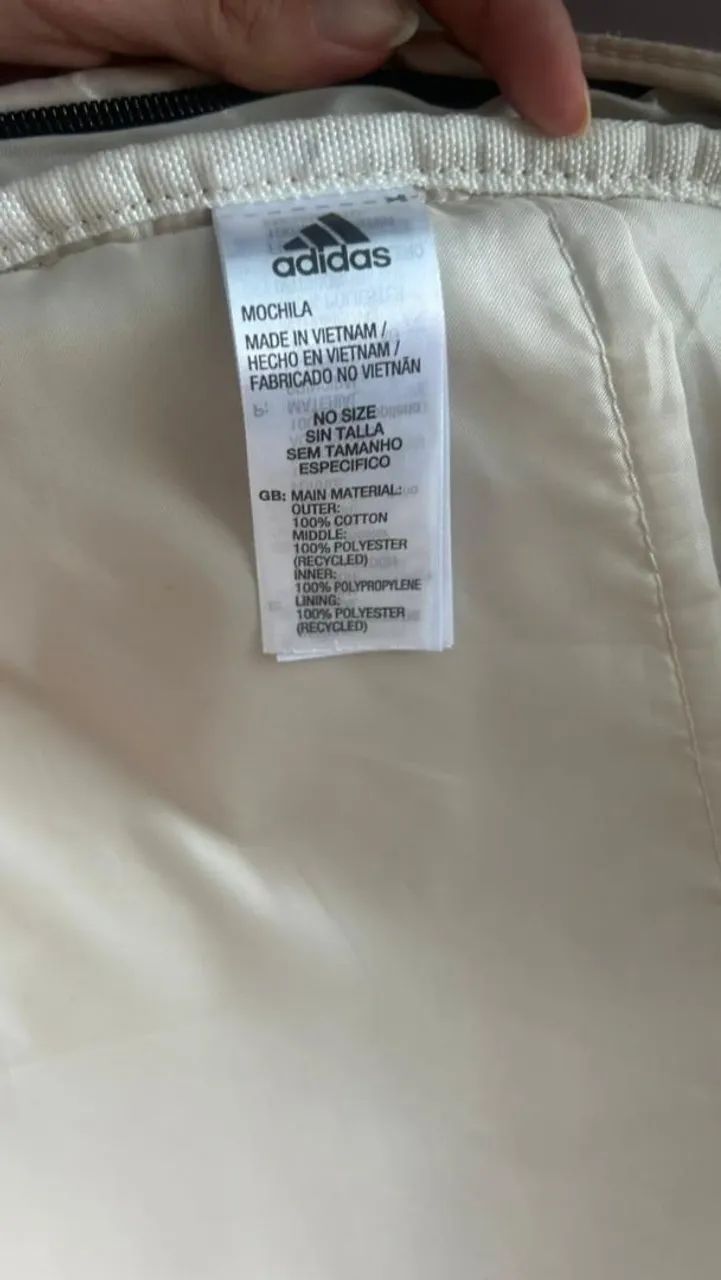 Mochila Adidas  classic V off White  original  - Foto 3
