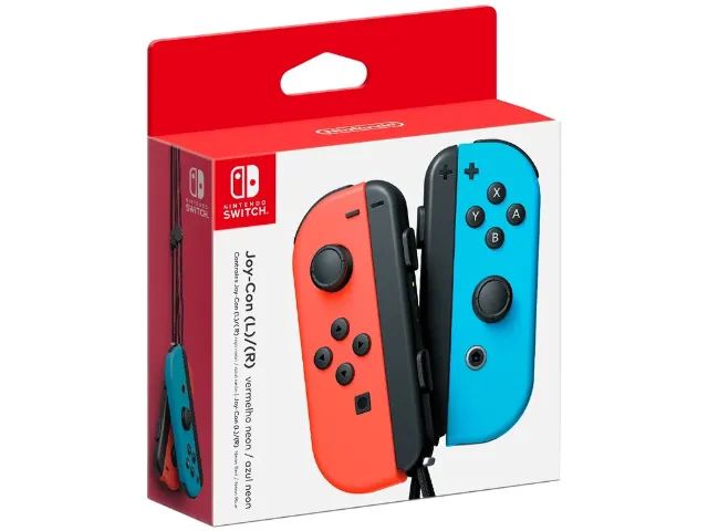 Nintendo Switch Joy-Con無し Joy-Con Nintendo Switch Original Par Vermelho/Azul Neon, Bluetooth