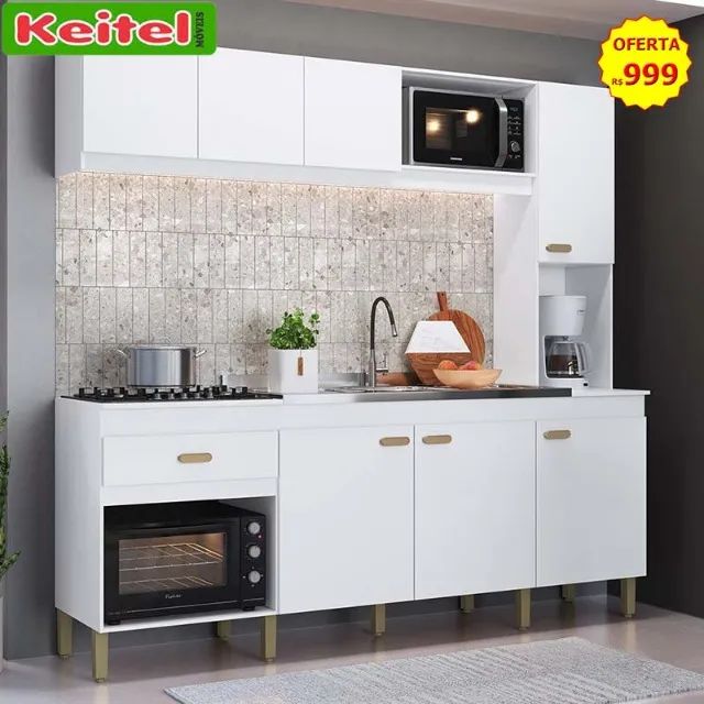kit Cozinha Compacta Branco 