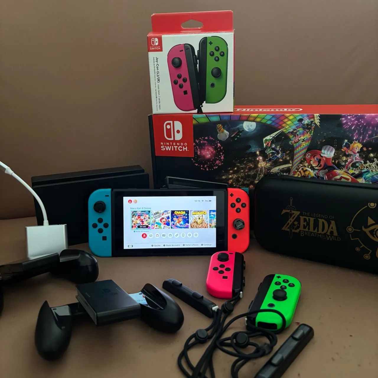 Nintendo Switch 1 desbloq+ cartão 512 GB + Extras - Consoles de