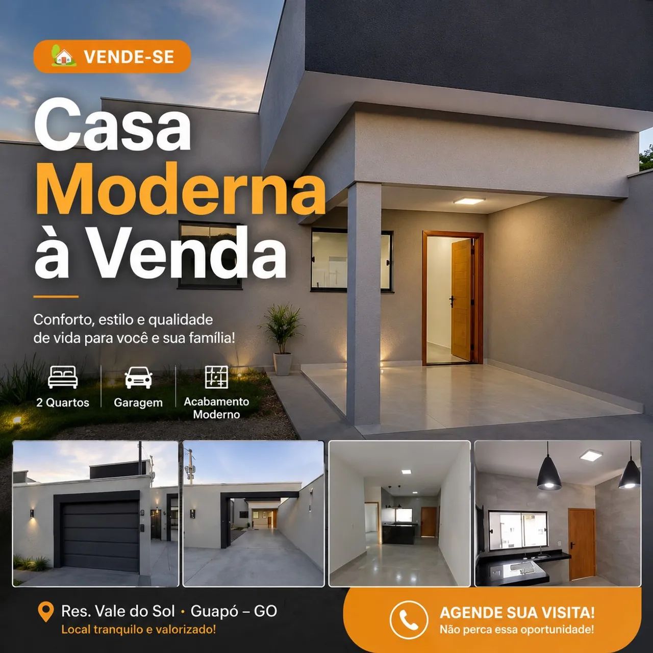 Oportunidade, linda casa em Guapó, apenas 13 mil de entrada negociável e facilitado.!!!! - Foto 2