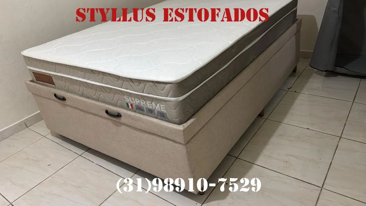 Cama box baú casal com colchão de molas ensacadas 