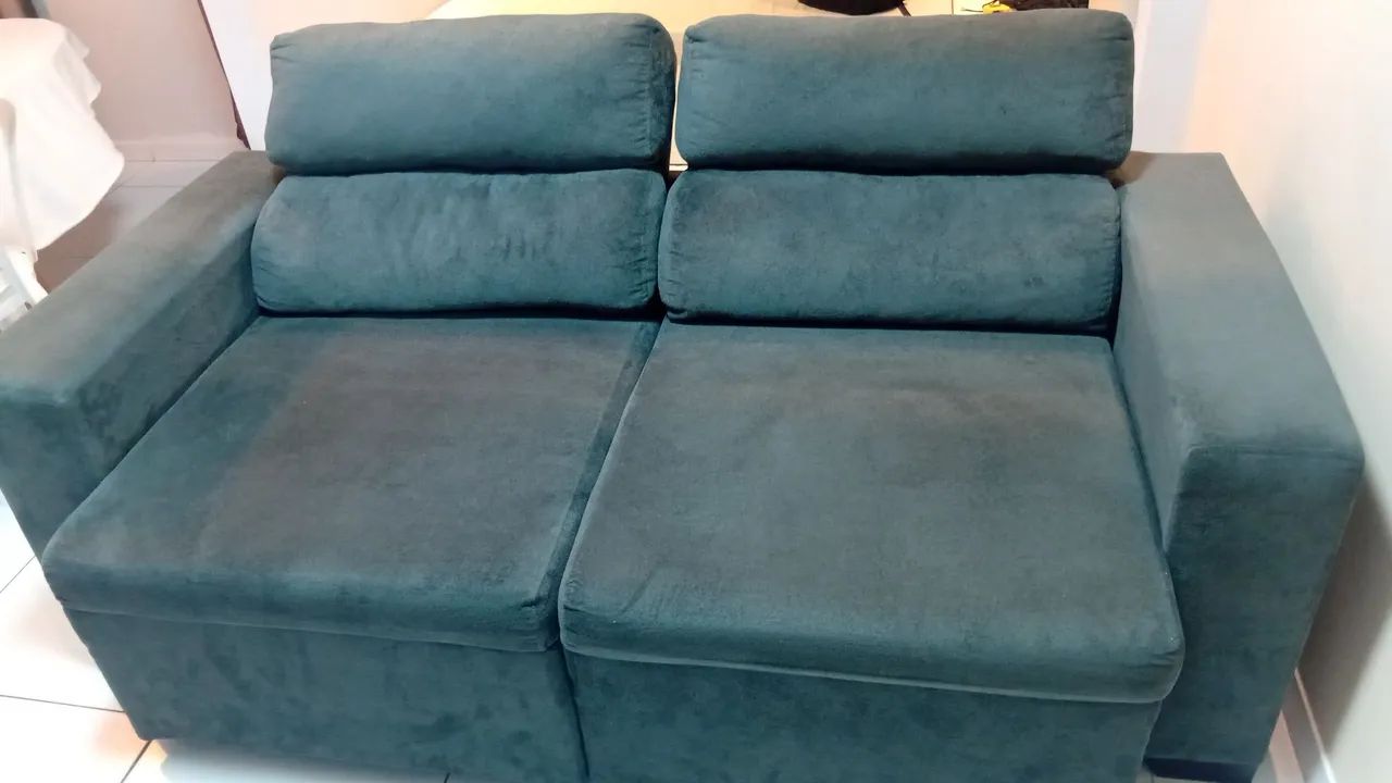 Sofá 3 lugares retrátil cinza chumbo R$ 2000 - Foto 2