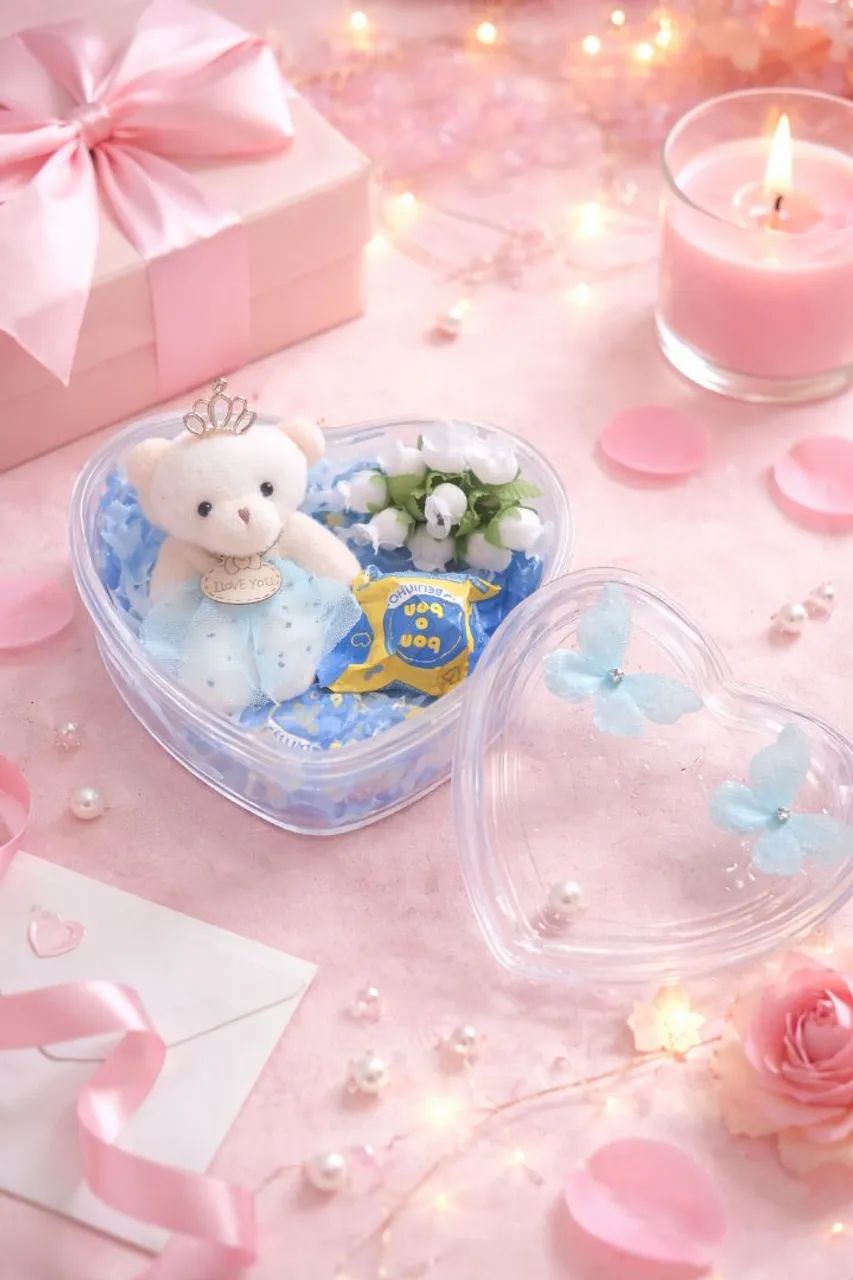 Kit presente do amor com ursinho bombom e flores <br> - Foto 2