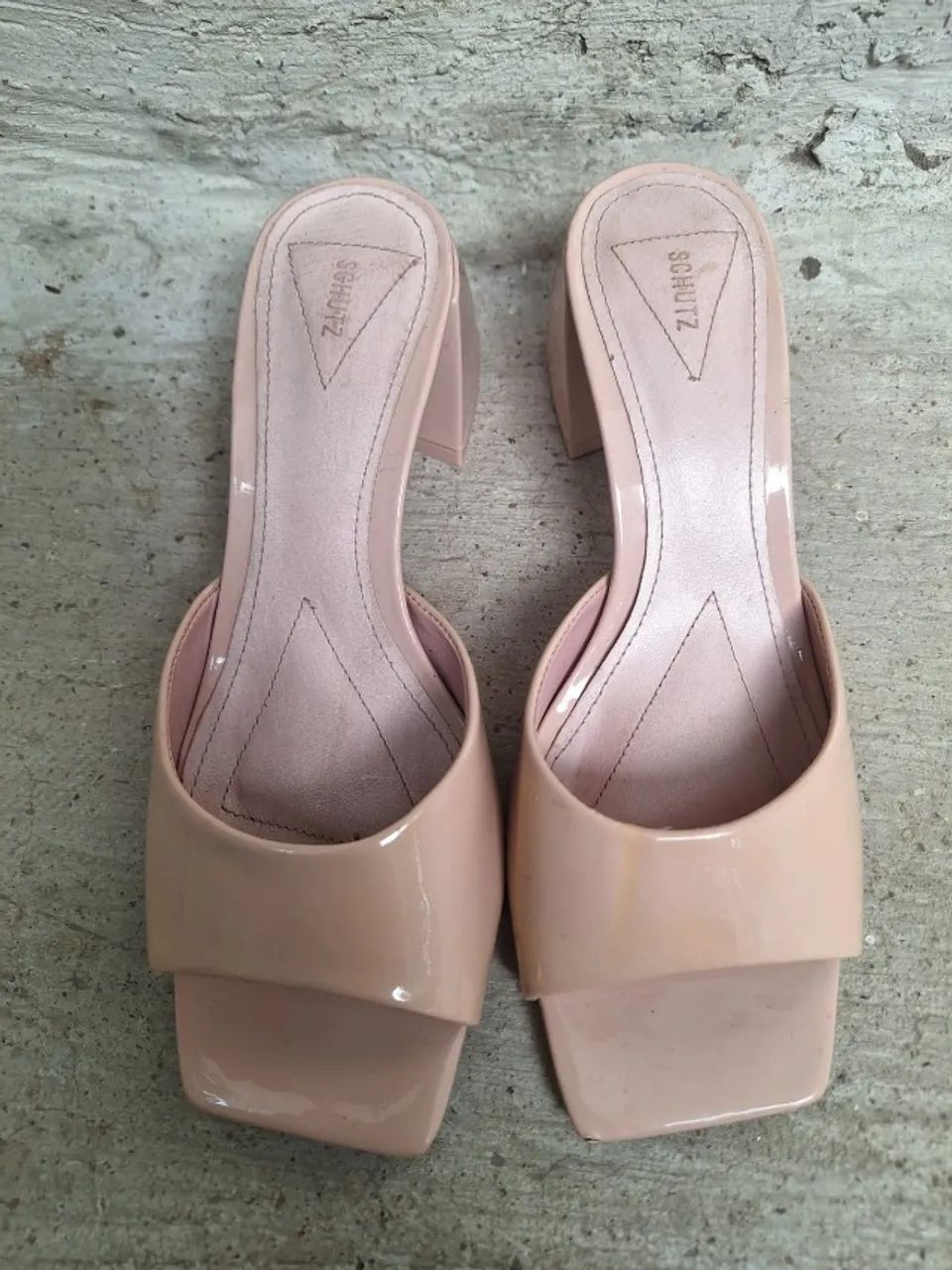 tamanco schutz mule nude 34