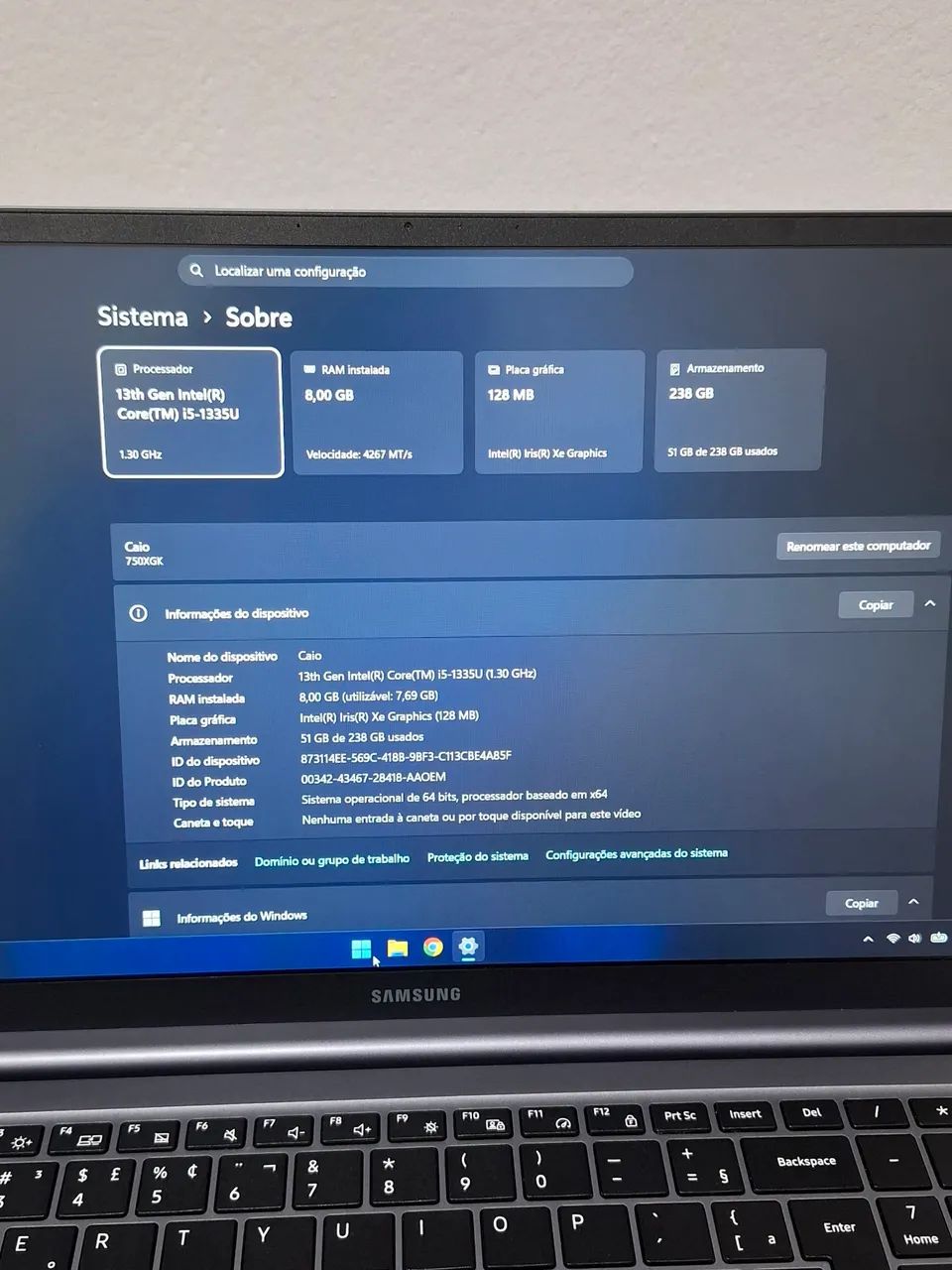 Notebook Samsung Galaxy Book 4 / i5 13° 8gb ram 236ssd nvme - Foto 3