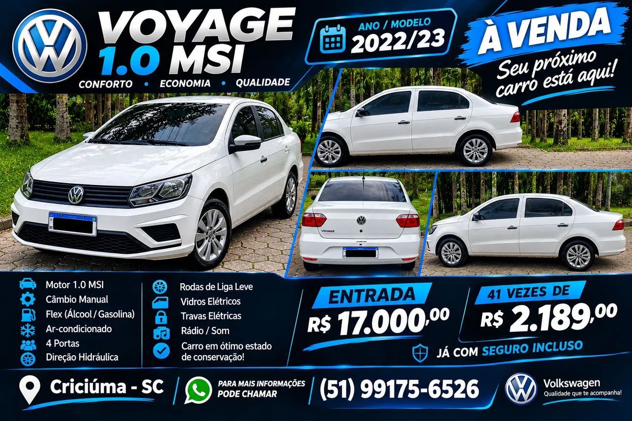 Volkswagen Voyage 1.0 FLEX 12V 4P 2023