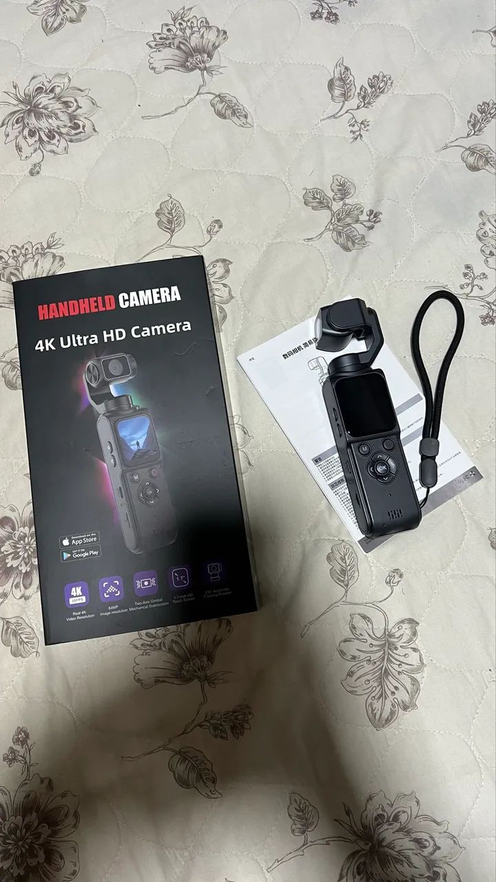Câmera Handheld 4K com Gimbal + Rastreamento Automático de Rosto - Nova - Foto 3