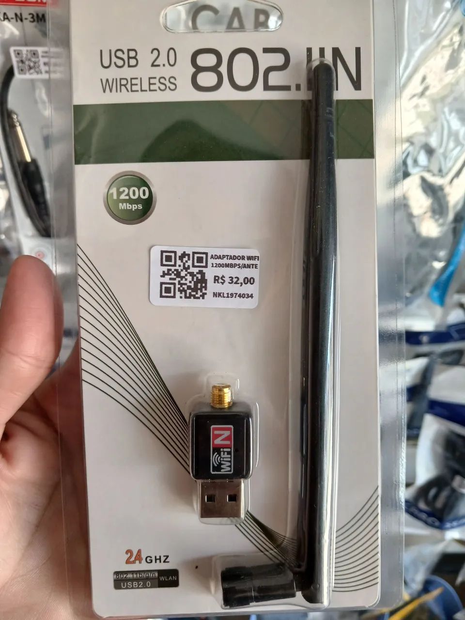 Adaptador Wi-Fi 1200 Mbps (PC ou notebook)