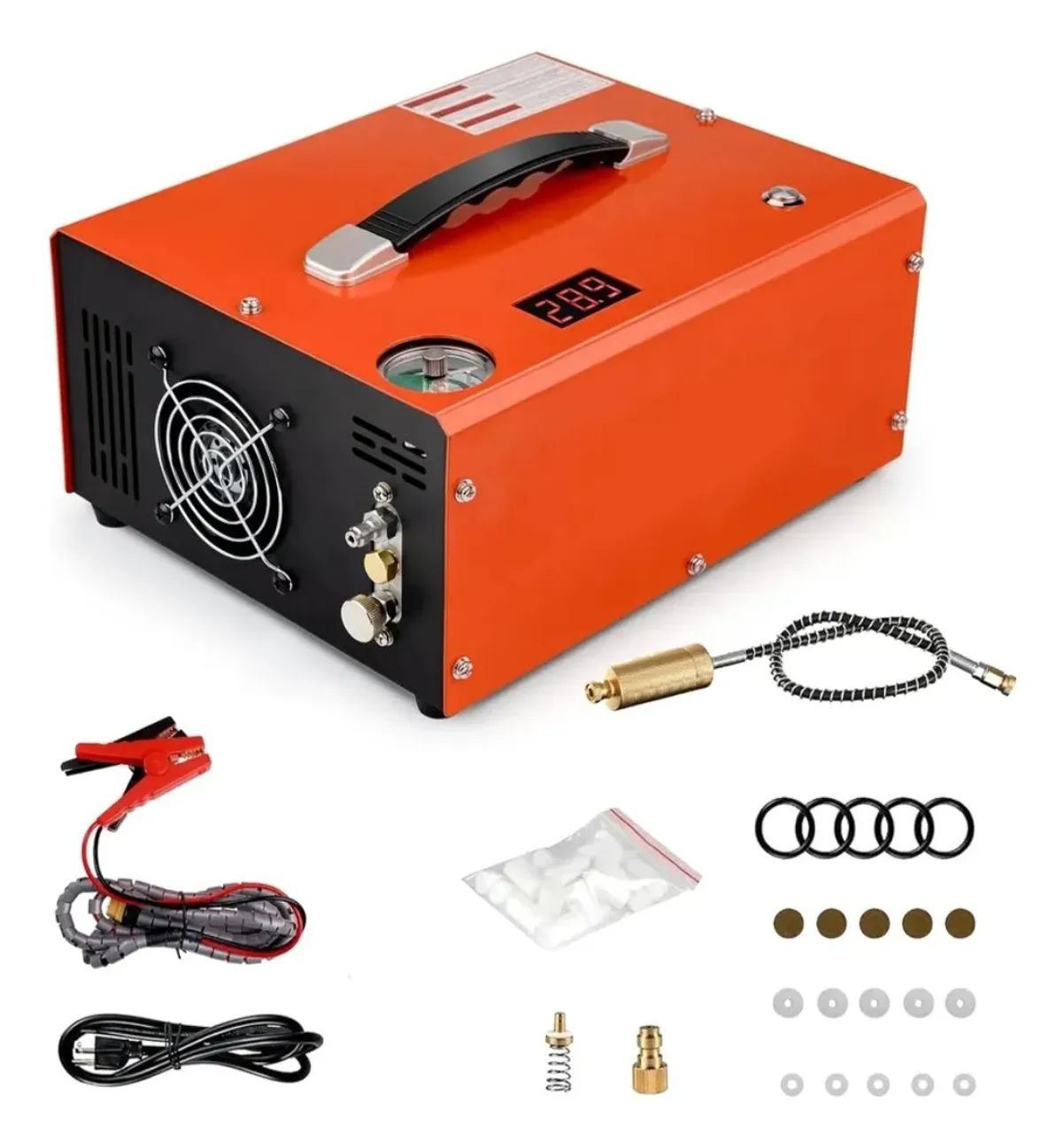 Compressor de ar pcp portátil 12v laranja 4500 psi - Foto 3