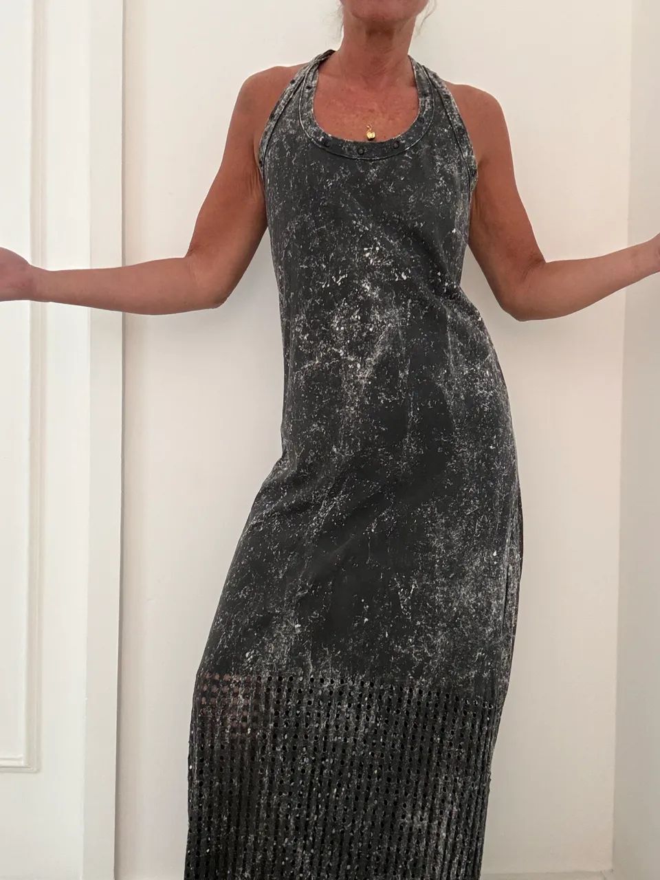 Vestido redley cinza comprido  - Foto 2
