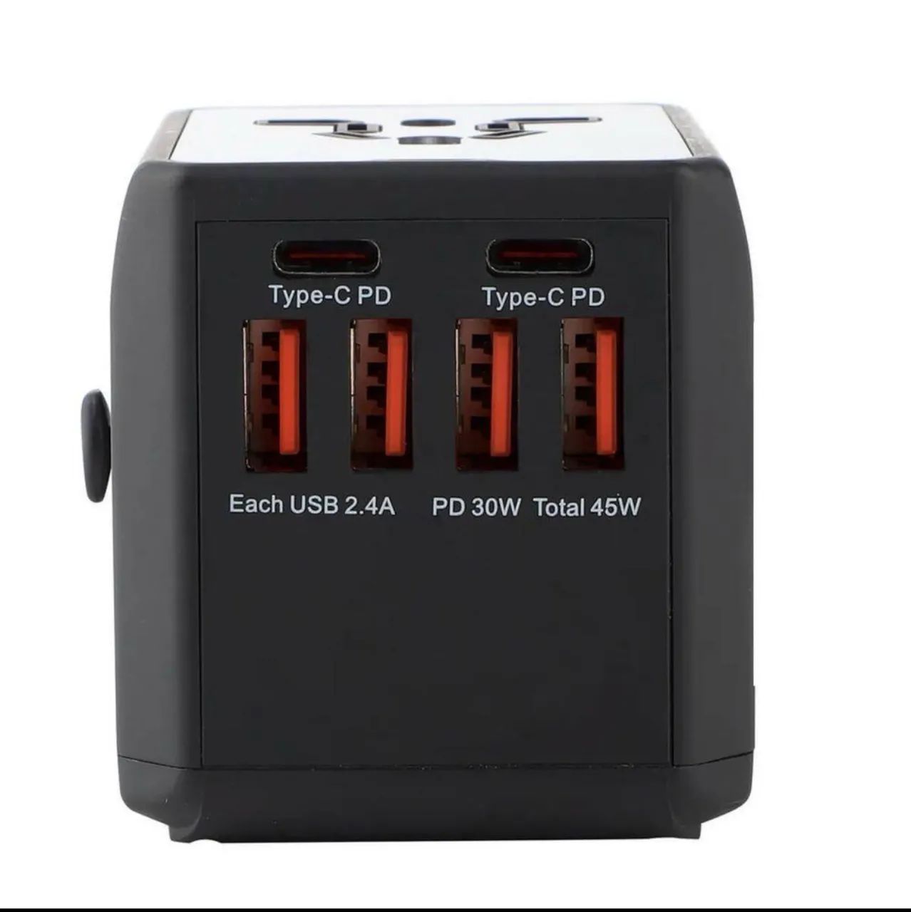 Adaptador Universal de Viagem 36W com 4 USB-A e 2 USB-C  - Foto 2