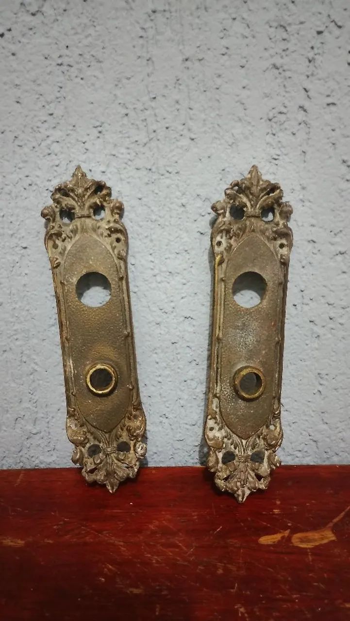 BM、珪化木セット Antigo Conjunto Maçaneta Bronze Abacaxi+2 Espelho Barroco - Portas
