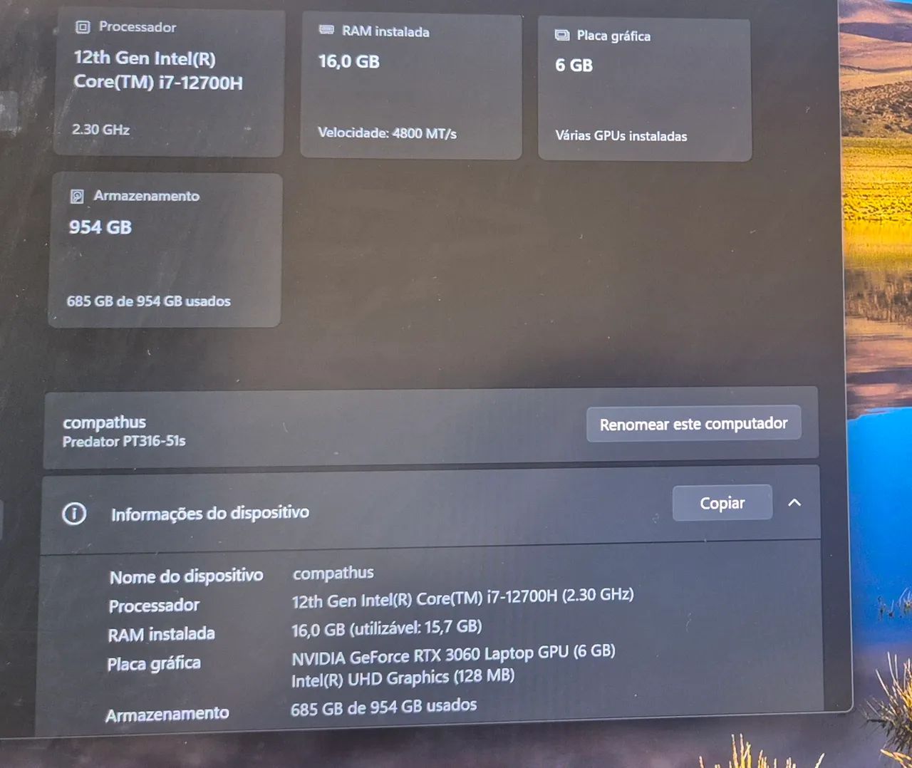 Notebook gamer Acer Predator Triton 300 SE - Foto 5