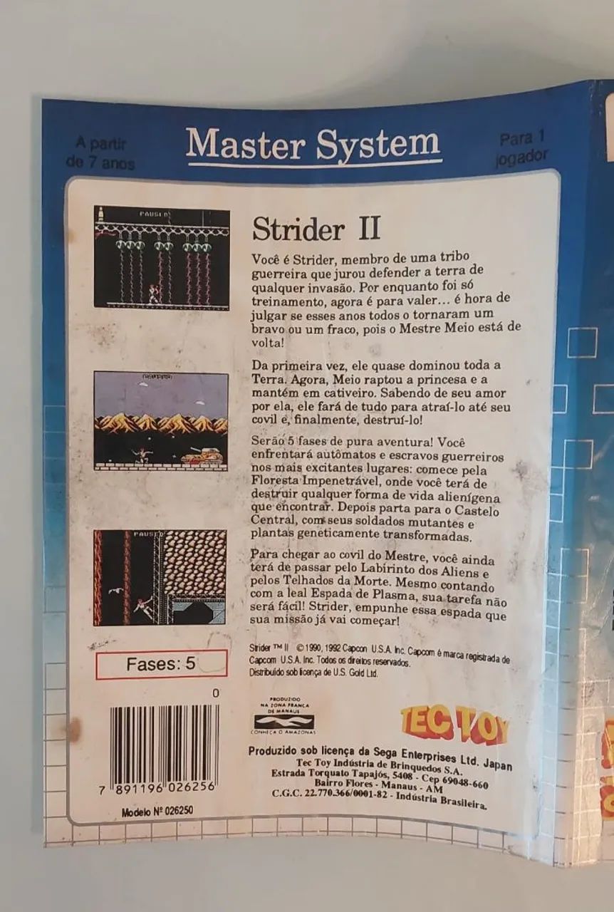 Encarte.  Strider 2. Master System . - Foto 3