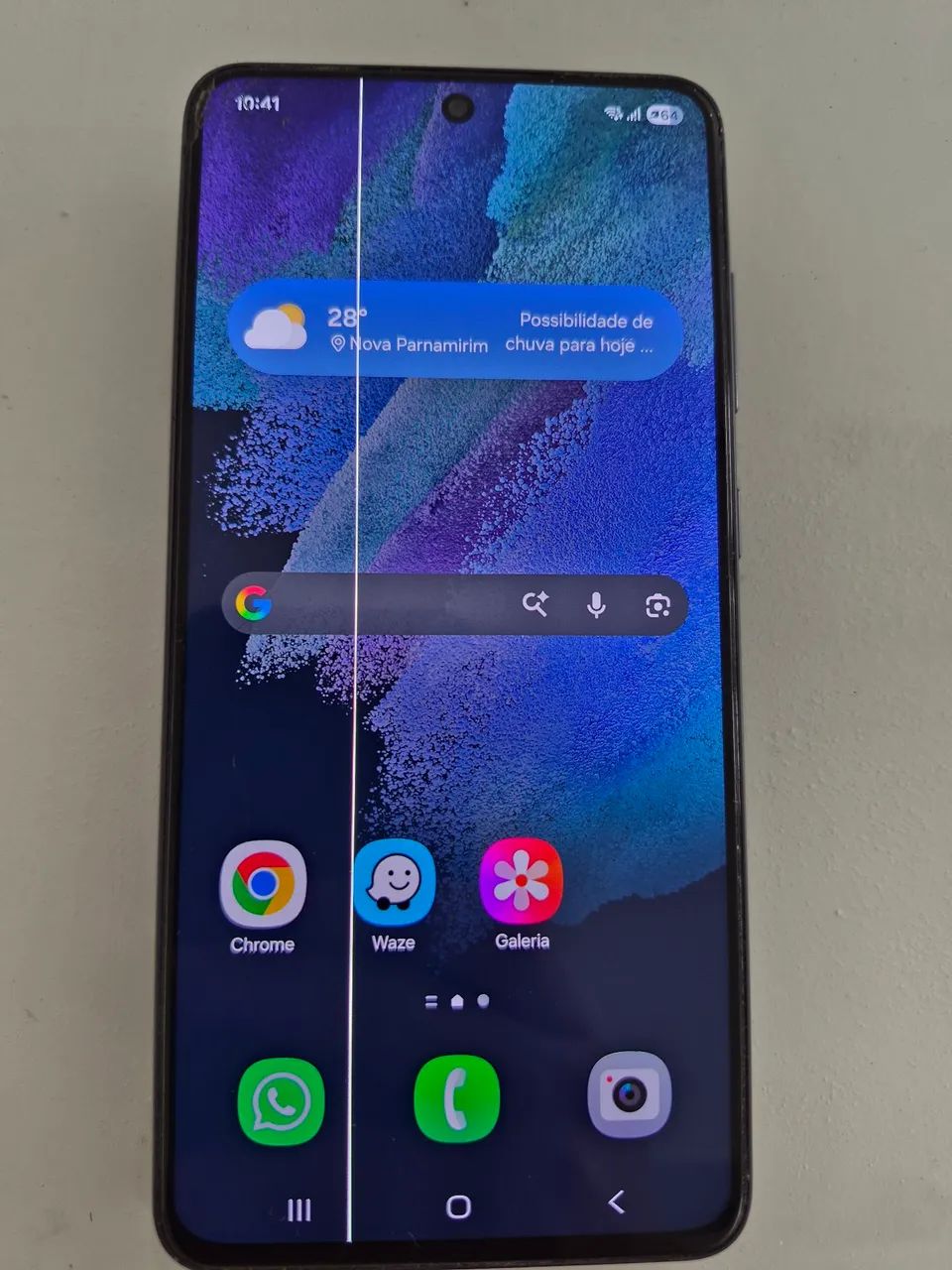 Samsung Galaxy S21 FE  128gb. Tela com defeito (risco luminoso)