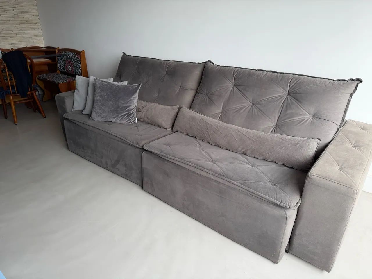 Sofa retrátil Cinza - Foto 2
