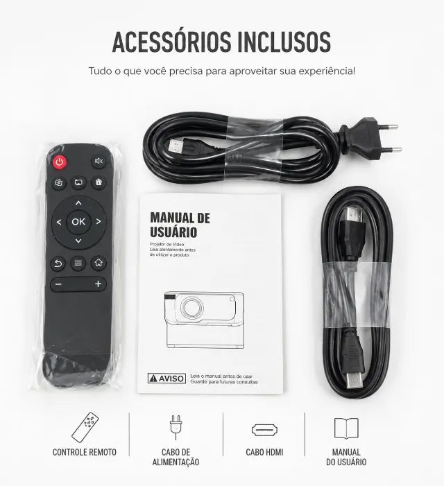 Mini Projetor Smart com Android Wi-Fi Full HD - Foto 4