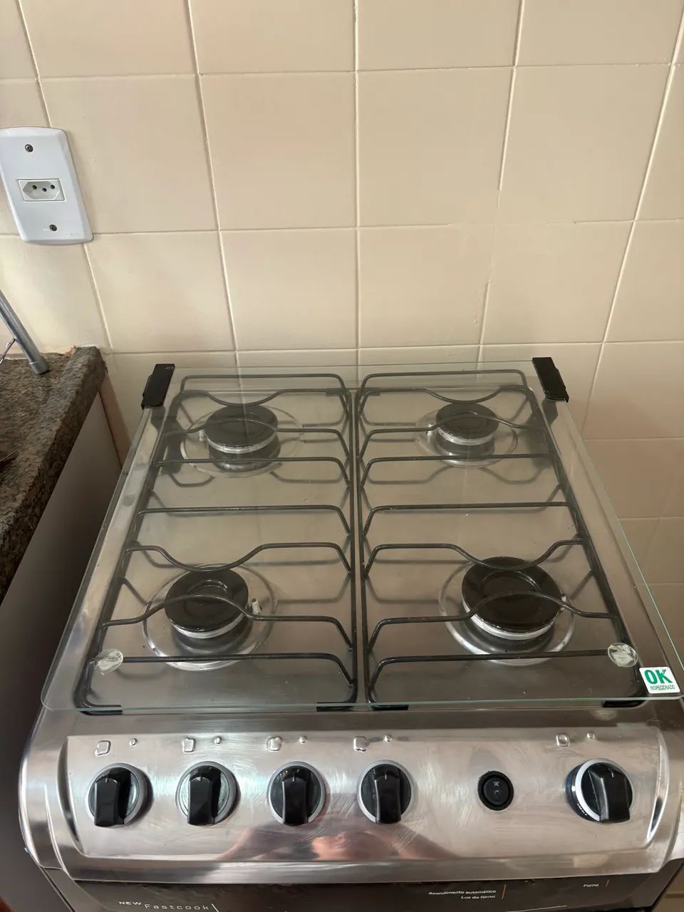 Fogão Atlas New Fastcook 4 Bocas Preto - Bivolt