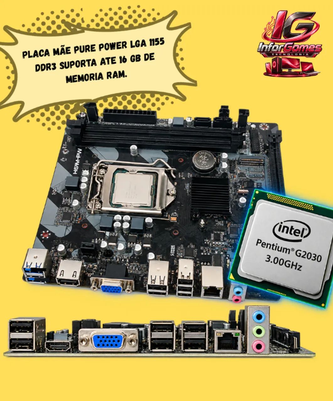 Kit Placa Mãe e Processador DDR3 - Foto 4