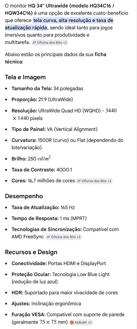 Monitor Gamer Curvo 34 polegadas  - Foto 3