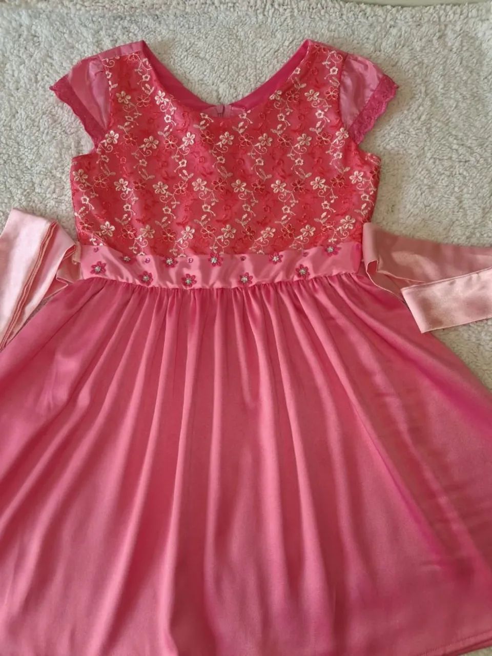 Vestido infantil rosa 