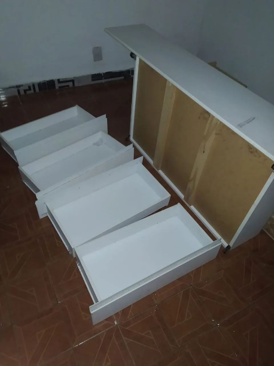 Cama de Casal com gavetas, cor branca  - Foto 3