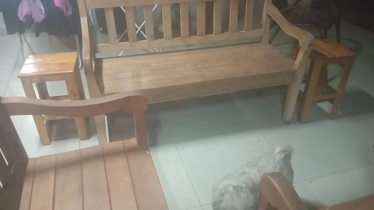 Conjunto de Banco de Madeira - Foto 2