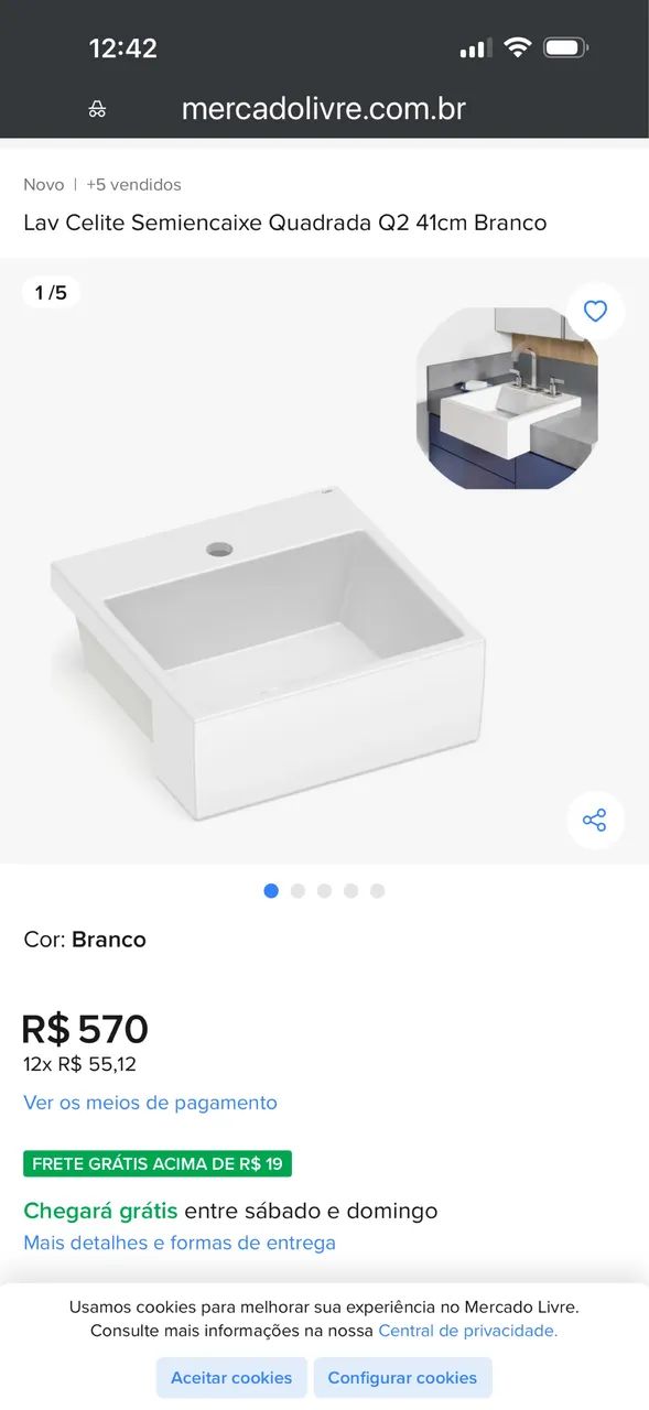 Bancada  para banheiro sem uso - Foto 5