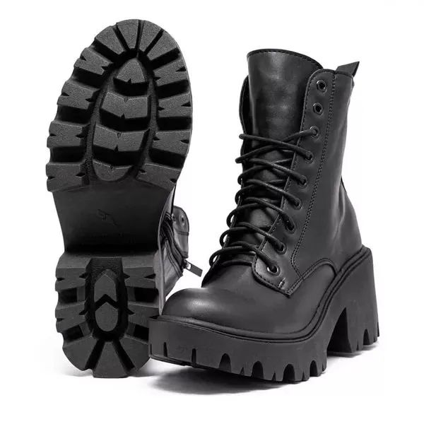 Bota Plataforma Emma Preto (Sem uso). - Foto 4