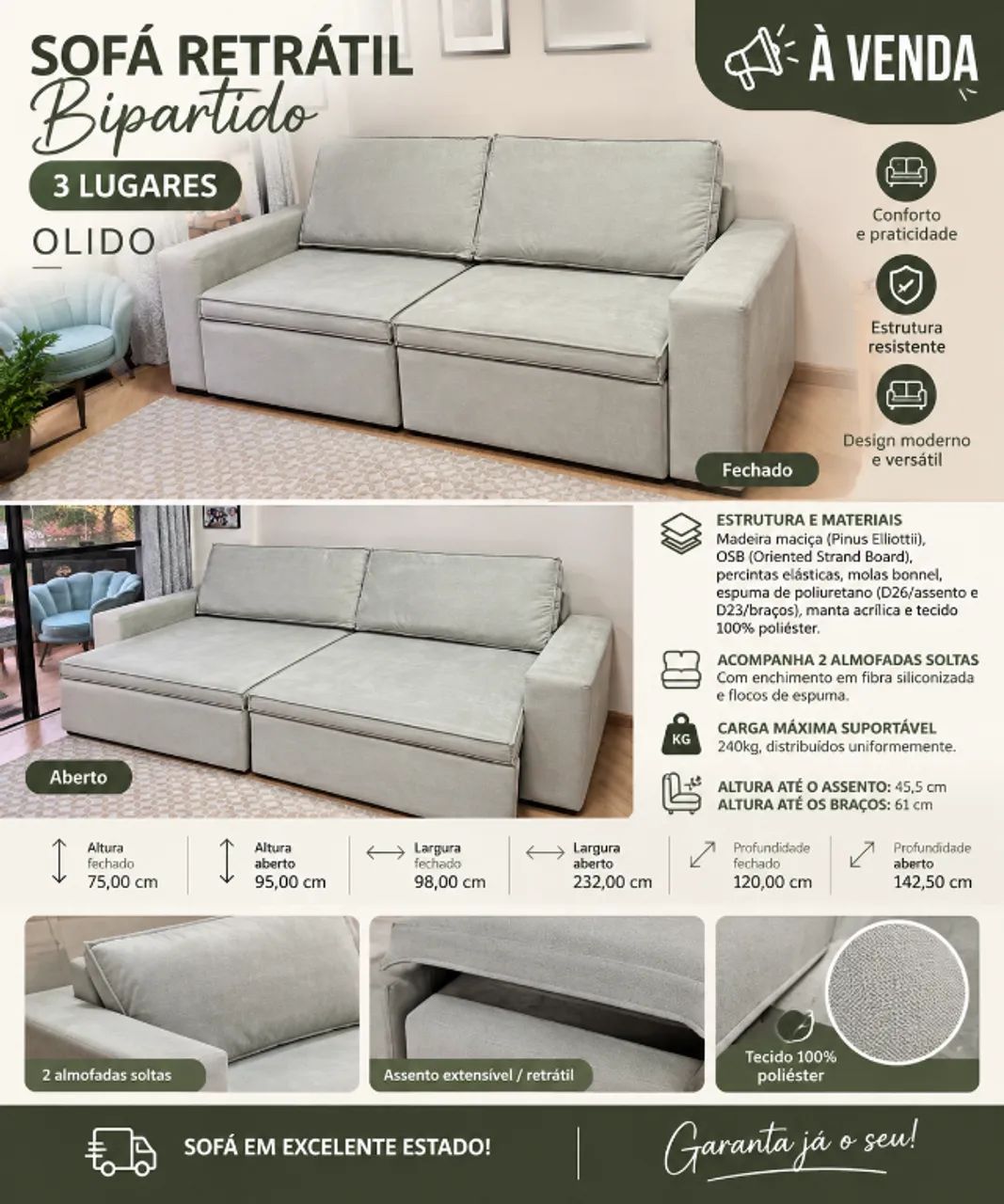 Sofa retrátil Tokstok  - Foto 3
