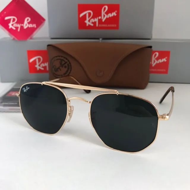 Óculos de sol ray-ban marshal tradicional lentes de cristal - Foto 2
