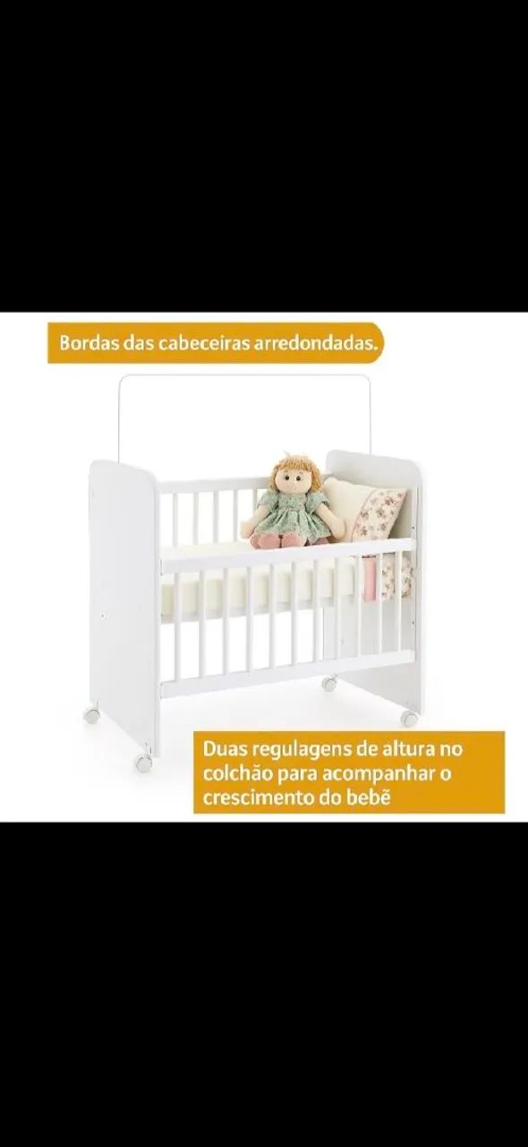 Mini berço com grade removível/regulável 