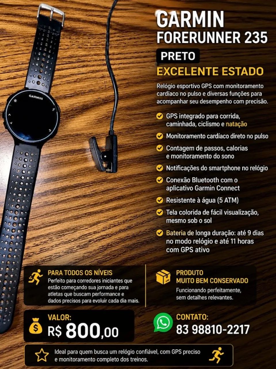 Relógio 235 forerunner 
