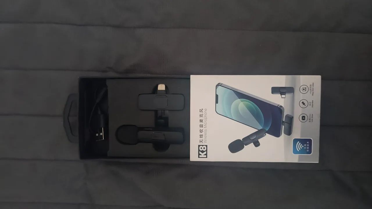 Microfone de lapela K8+ mini teclado sem fio Inova - Foto 2