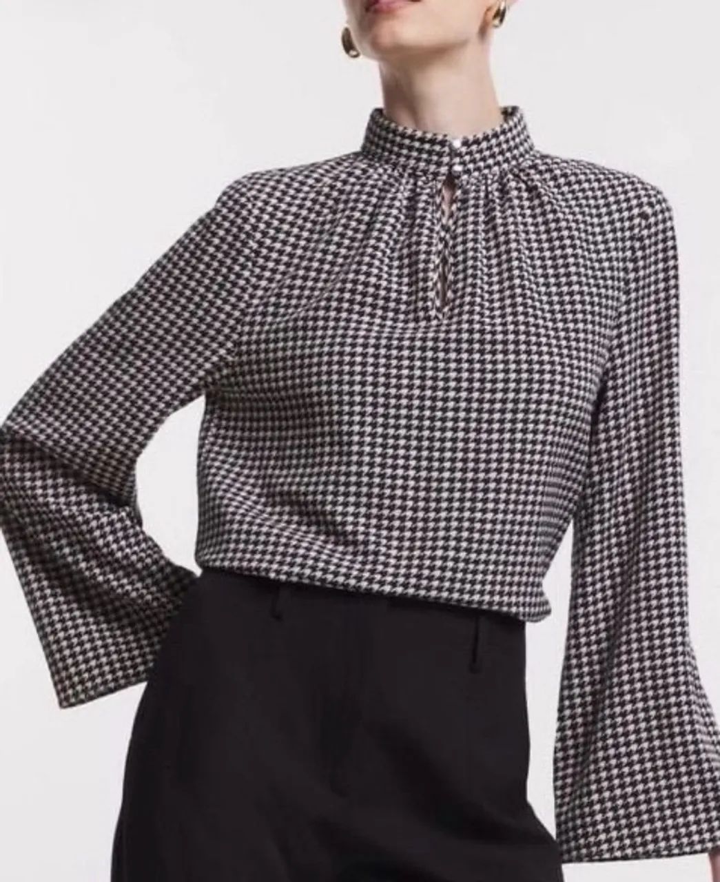 Blusa cortelle pied-de-poule. - Foto 5