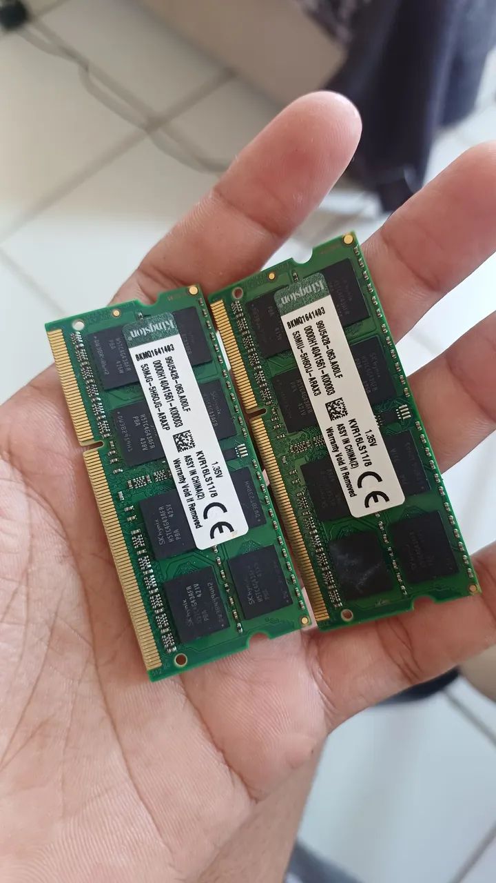Memória ram para notebook da Kingston 8ram de cada