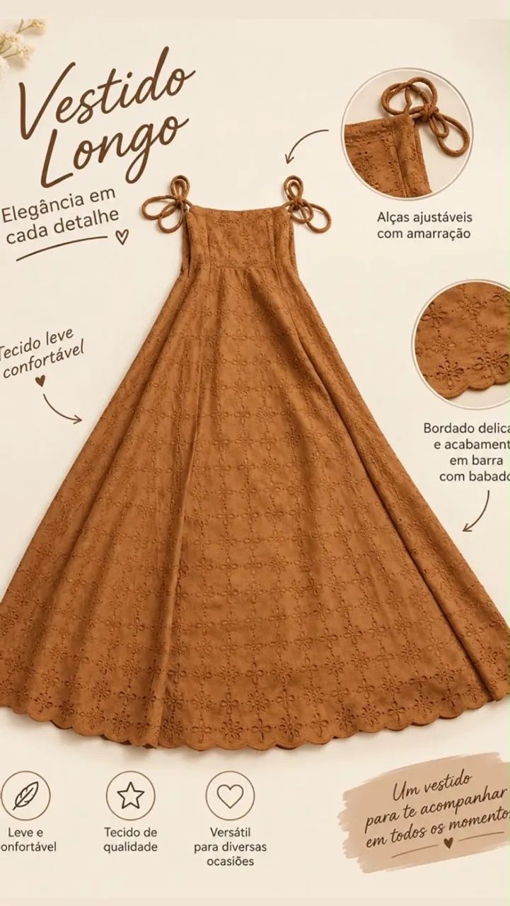 vestido terracota longo 