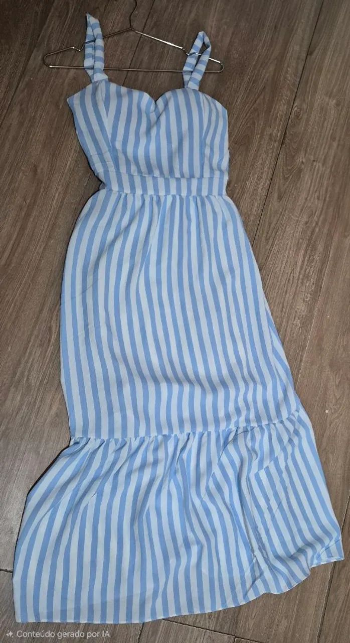 Vestido azul com listras brancas!! - Foto 3