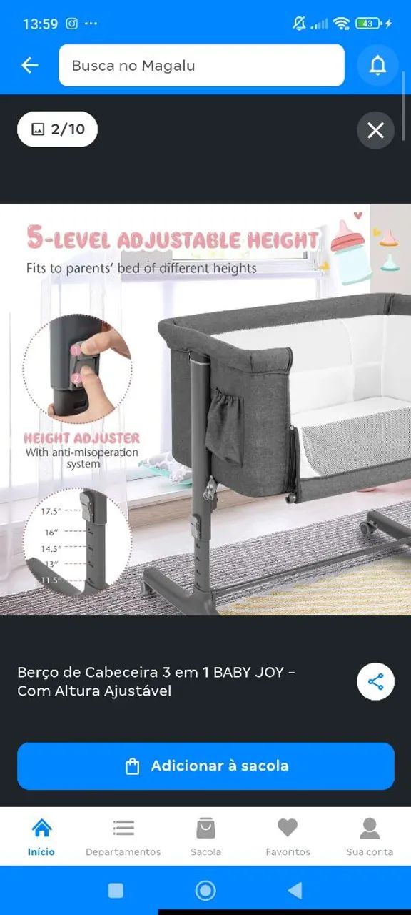 Berço Bebê Portátil Moisés Com Mosquiteiro