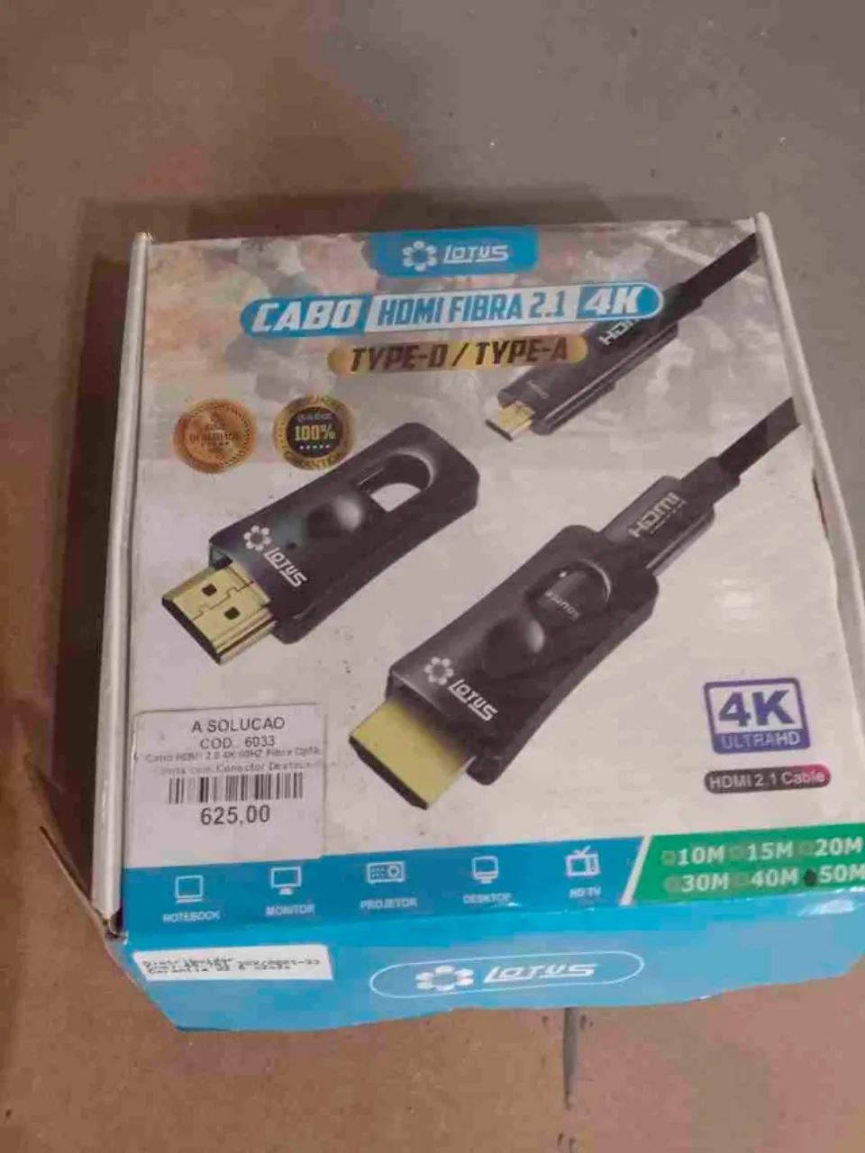 Cabo HDMI Fibra 