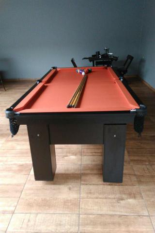 Mesa de Sinuca e Bilhar Cor Preta Tecido Laranja Mod. GEVV0452 - Foto 2